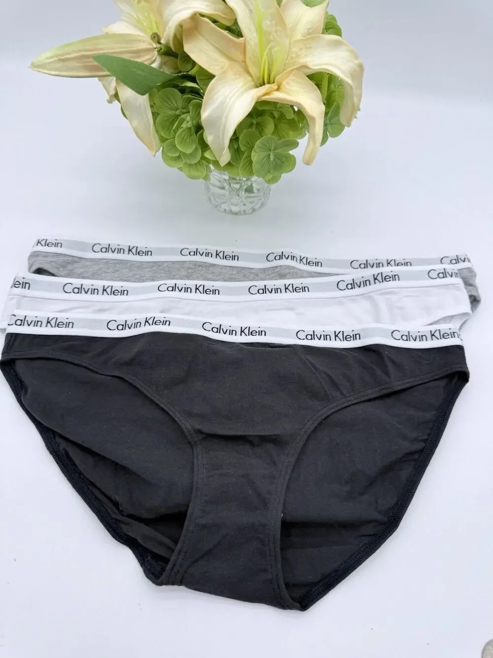 Calvin Klein Women's Cotton Stretch Bikini Panties 3 Pack Large No Box